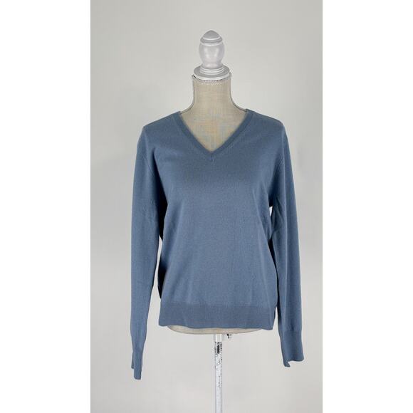 State Cashmere Womens V Neck Cashmere Sweater Bella Blue Size XXL New - Picture 3 of 12